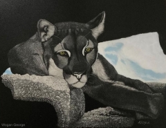 Puma in Cave, 8 x 10, George Wogan